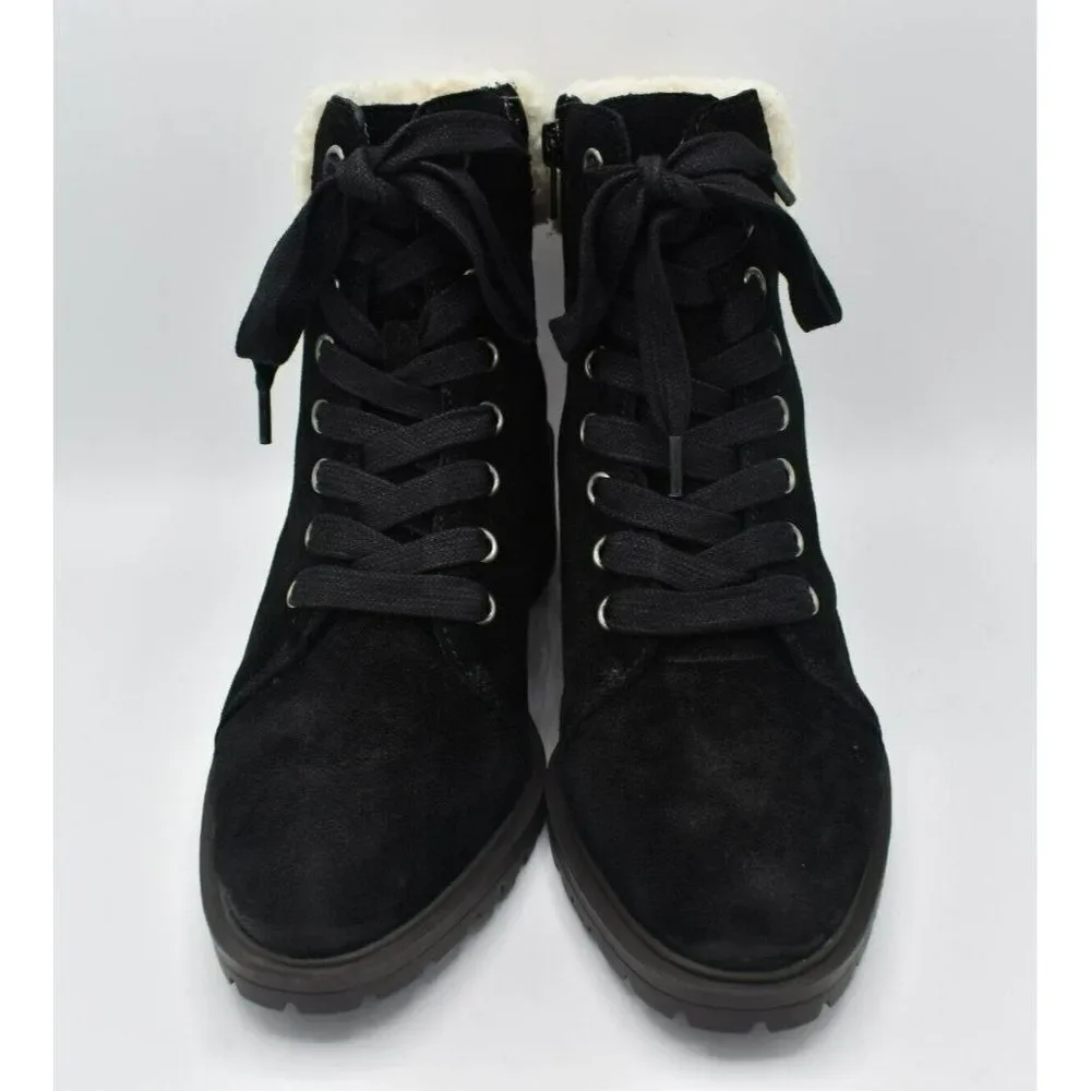 Lucky Brand Womens‎ Size 8.5 Jacenia Shearling Suede Black Fashion Winter Boots